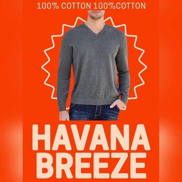 Havana Breeze Gray V-Neck Men's Sweater Men's Size XL NEW - Picture 10 of 10